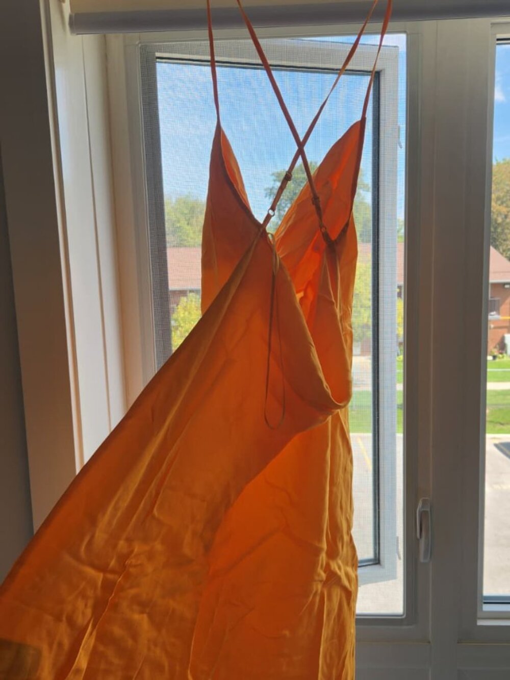 NWOT H&M Orange Satin Dress